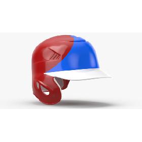 3D Baseball Helmet Ear flap Red Blue Triangle model